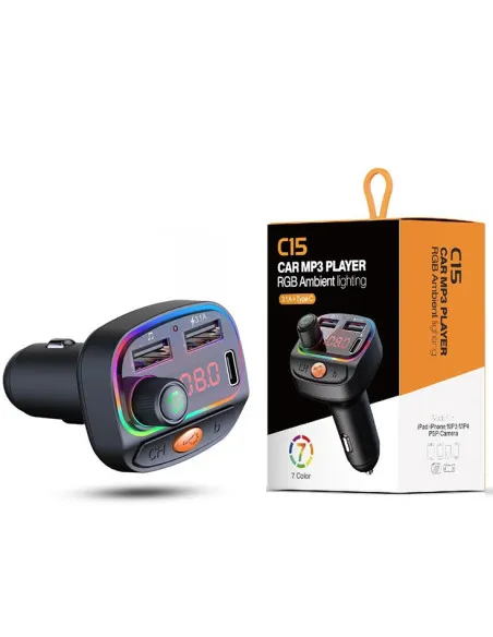 Modulator FM C15 cu Bluetooth, 2USB+TypeC