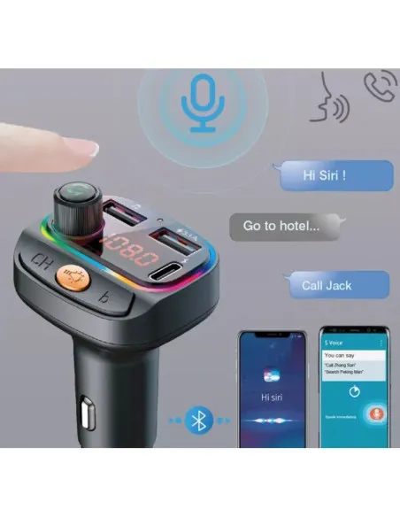 Modulator FM C15 cu Bluetooth, 2USB+TypeC