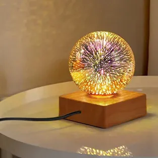Lampa decorativa de masa, glob cu lumina foc de 2