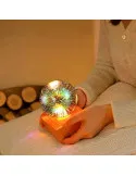 Lampa decorativa de masa, glob cu lumina foc de