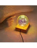 Lampa decorativa de masa, glob cu lumina foc de