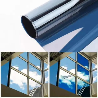 Folie protectie solara pentru geamuri interioare, cu efect de oglinda, UV, 60x300cm