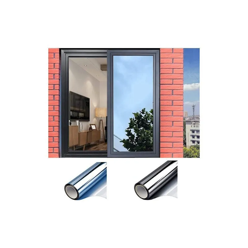 Folie protectie solara pentru geamuri interioare, cu efect de oglinda, UV, 60x300cm