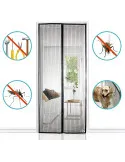 Set 3 Perdele Magnetice Antiinsecte, 210x100 cm, Închidere Automată, Montaj fără Scule