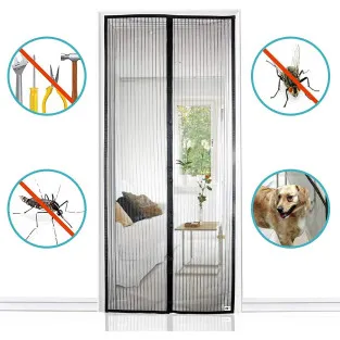 Set 3 Perdele Magnetice Antiinsecte, 210x100 cm, Închidere Automată, Montaj fără Scule