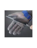 Mănușă Protecție Anti-Tăiere din Plasă Oțel Inoxidabil, 5 Degete, Căptușeală Bumbac, Curea Fixare