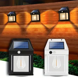 Set 10 x Lampa solara de perete LED cu senzor de miscare fara fir