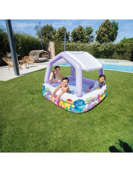 Piscină Gonflabilă Intex Sun Shade pentru Copii, cu Acoperiș, 157x157x122 cm, 280 L