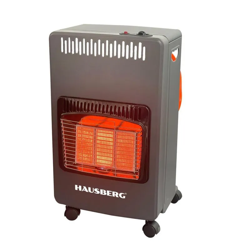 Soba pe Gaz GPL Hausberg HB-1021NG, 4.2 kW, 3 Trepte, Plăci Ceramice, Aprindere Piezoelectrică, Siguranță Automată, Sistem Mobil