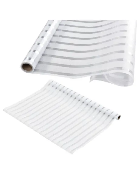 Folie decorativa pentru geam, Dungi Albe, 45 cm x