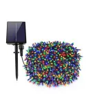 Instalație Solară 100 m, 1000 LED-uri, Panou Solar 1200 mAh, 8 Jocuri de Lumini