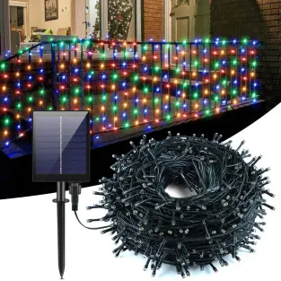 Instalație Solară 100 m, 1000 LED-uri, Panou Solar 1200 mAh, 8 Jocuri de Lumini 2