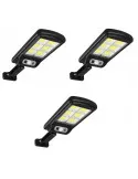 Set 3 x Lampa solara de strada LED cu telecomanda