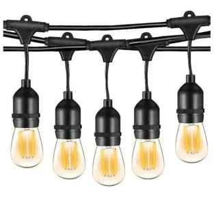 Ghirlanda Luminoasa, 10 Metri cu 10 Becuri, interconectabila, 2 filamente pe bec, 220V