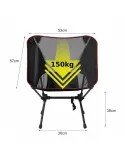 Scaun de pescuit, pliabil, gri sau albastru, material oxford 600D, dimensiuni 65x53x57cm, capacitate 150kg