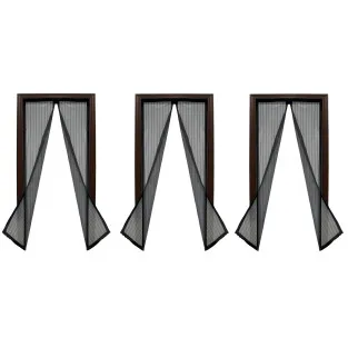 Set 3 Perdele Magnetice Antiinsecte, 190x100 cm, Închidere Automată
