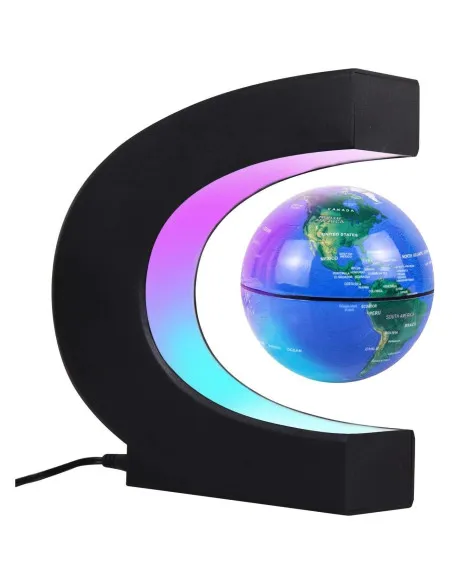 Glob anti-gravitațional plutitor magnetic Harta lumii cu lumină LED