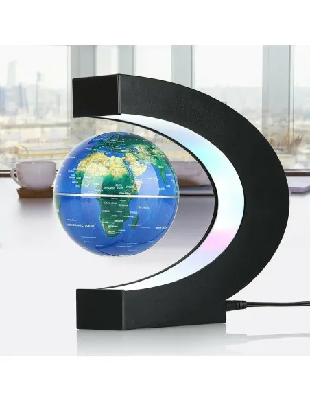 Glob anti-gravitațional plutitor magnetic Harta lumii cu lumină LED
