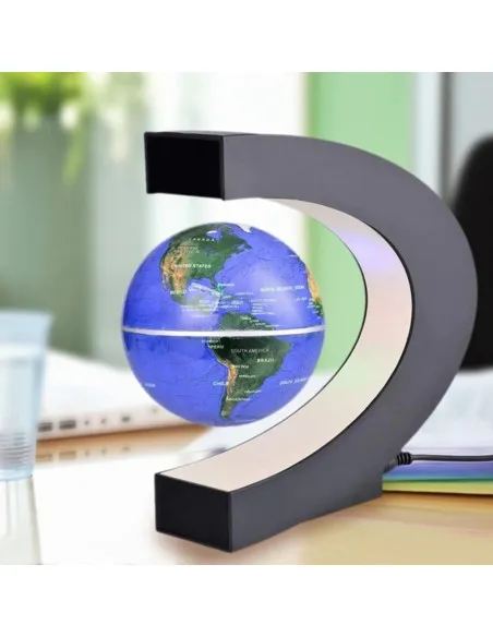 Glob anti-gravitațional plutitor magnetic Harta lumii cu lumină LED