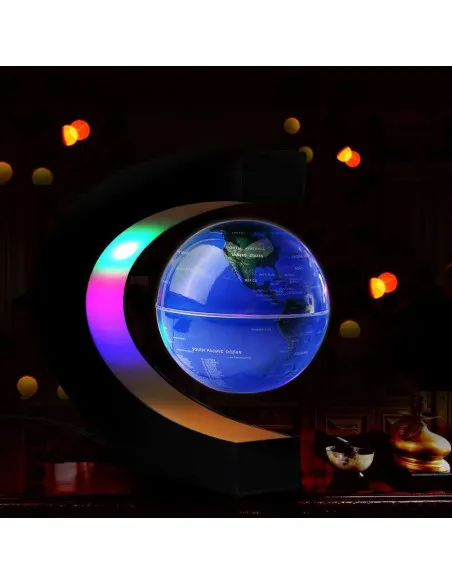 Glob anti-gravitațional plutitor magnetic Harta lumii cu lumină LED