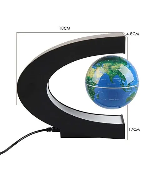 Glob anti-gravitațional plutitor magnetic Harta lumii cu lumină LED