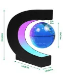 Glob anti-gravitațional plutitor magnetic Harta lumii cu lumină LED