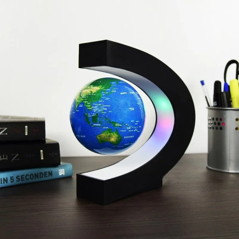 Glob anti-gravitațional plutitor magnetic Harta lumii cu lumină LED