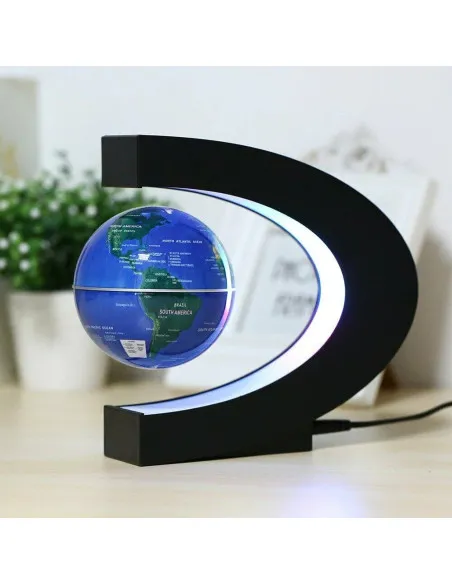 Glob anti-gravitațional plutitor magnetic Harta lumii cu lumină LED