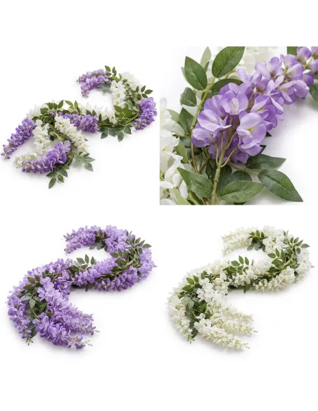 Ghirlanda flori artificiale 180cm, Wisteria/Glicina