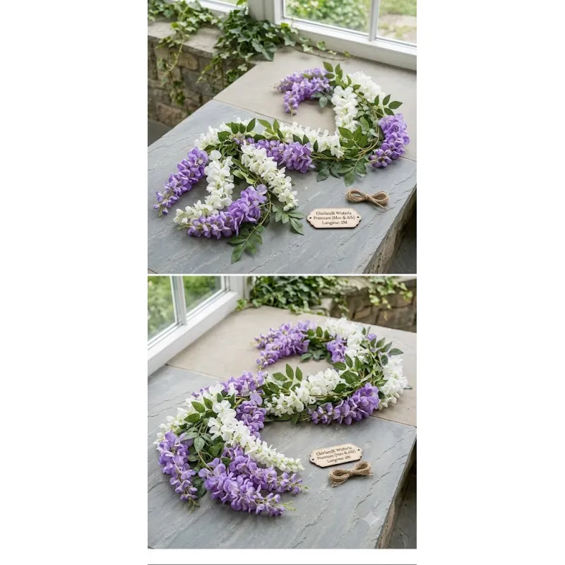 Ghirlanda flori artificiale 180cm, Wisteria/Glicina