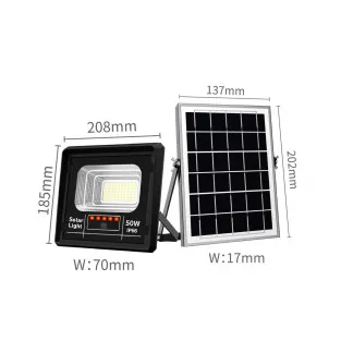 Proiector Solar IP66 cu Telecomandă și Senzor,50W/100W/150W/200W/300W/400W/500W/600W/1200W Negru