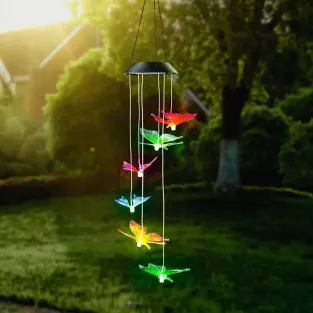 Lampa solara tip model fluture cu led rgb 2