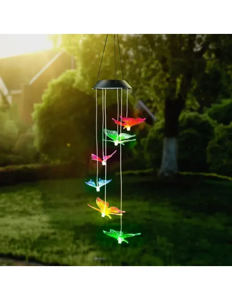 Lampa solara tip model fluture cu led rgb