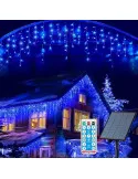 Instalatie Solara franjuri, turturi ingali, lungime12m , 300 led-uri, diverse culori