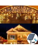 Instalatie Solara franjuri, turturi ingali, lungime12m , 300 led-uri, diverse culori