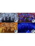 Instalatie Solara franjuri, turturi ingali, lungime12m , 300 led-uri, diverse culori