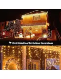 Instalatie Solara franjuri, turturi ingali, lungime12m , 300 led-uri, diverse culori