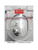 Capac WC formă D cu închidere lentă Küstenlinie, Duroplast antibacterial, 455x360 mm, flanșe reglabile 77-173 mm, alb