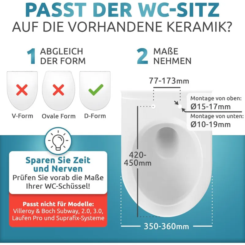 Capac WC Küstenlinie Soft-Close, Formă D, Antibacterial