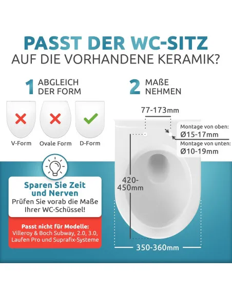 Capac WC Küstenlinie Soft-Close, Formă D, Antibacterial