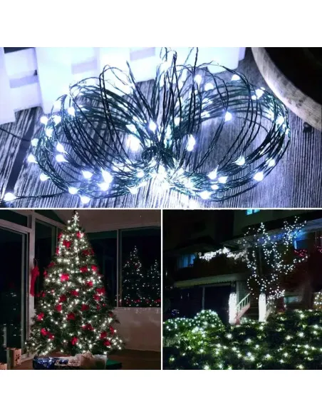 Instalatie Craciun 1000 LED-uri (100m), Anedius, Alb RECE, 31V , Timer și 8 Moduri - Exterior/Interior IP44