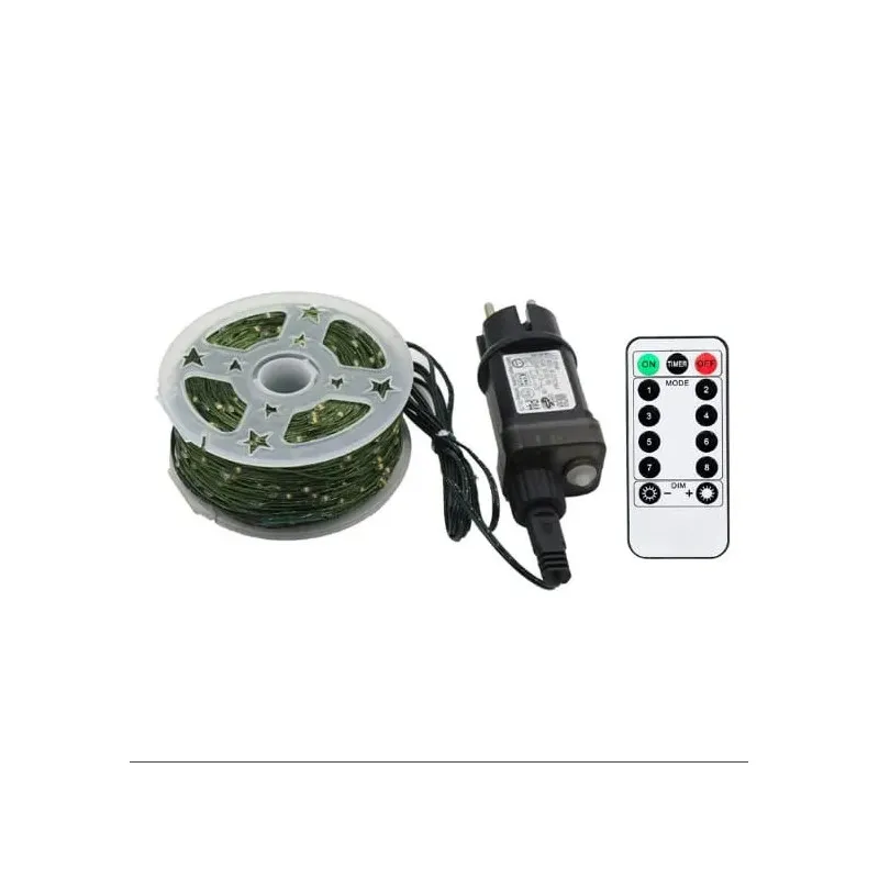 Instalatie Craciun 1000 LED-uri (100m), Anedius, Alb RECE, 31V , Timer și 8 Moduri - Exterior/Interior IP44
