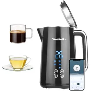 Cana cu incalzire, Inteligenta, WEEKETT 1.7L, Control Vocal Alexa, 3000W, Temperatura Ajustabilă, Negru