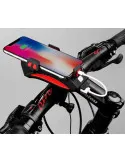Suport de Telefon pentru Bicicletă 4-în-1 cu Lanternă, Claxon Electric și Alarmă de Securitate