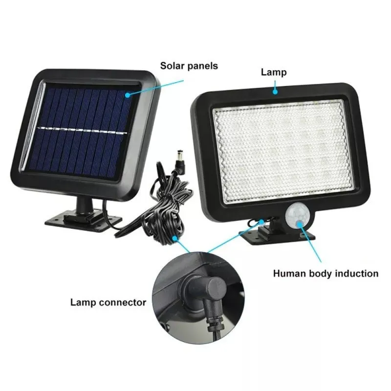 Proiector 10W 56LED cu Senzor de miscare si panou