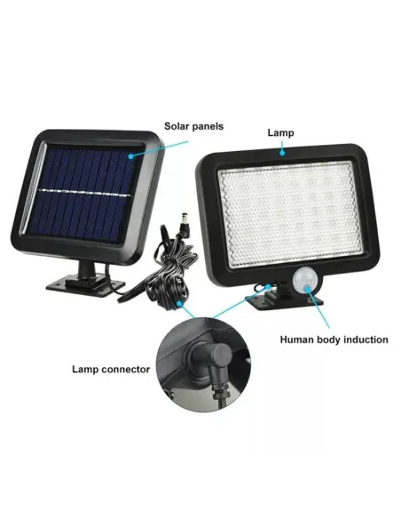 Proiector 10W 56LED cu Senzor de miscare si panou