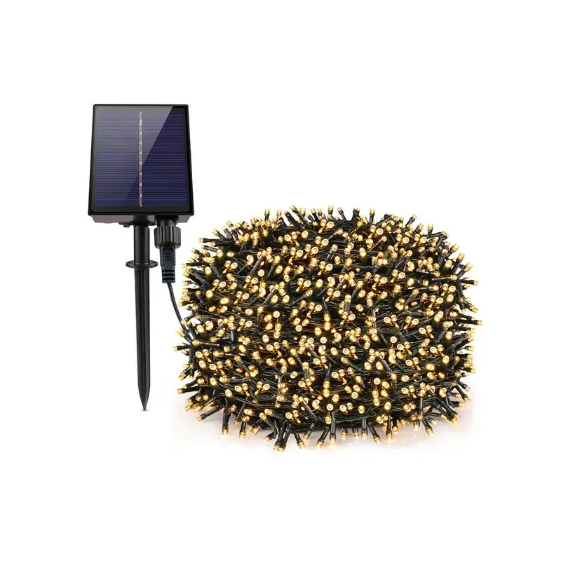 Instalație solară 500 LED – 50m Alb cald , panou mare, controler, alimentare solară + USB