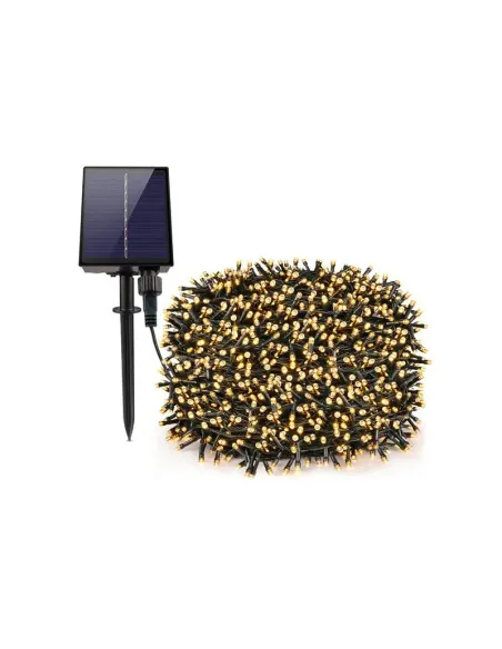 Instalație solară 500 LED – 50m Alb cald , panou mare, controler, alimentare solară + USB