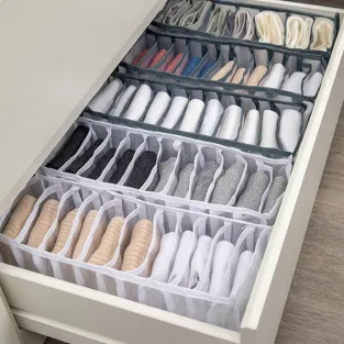 Set 3 piese organizatoare lenjerie intima pentru sertar, negru 2