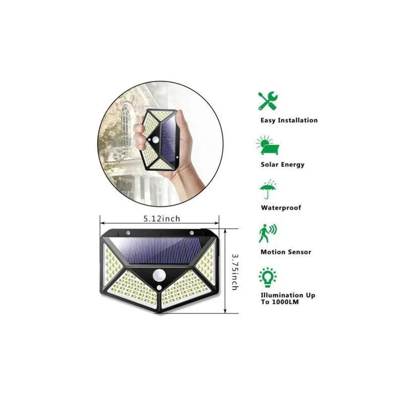 Lampa cu panou solar si senzor de miscare,100 LED